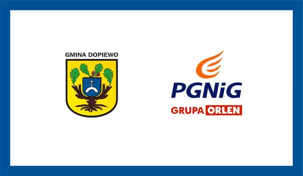 Baner z logo Gminy Dopiewo i PGNiG