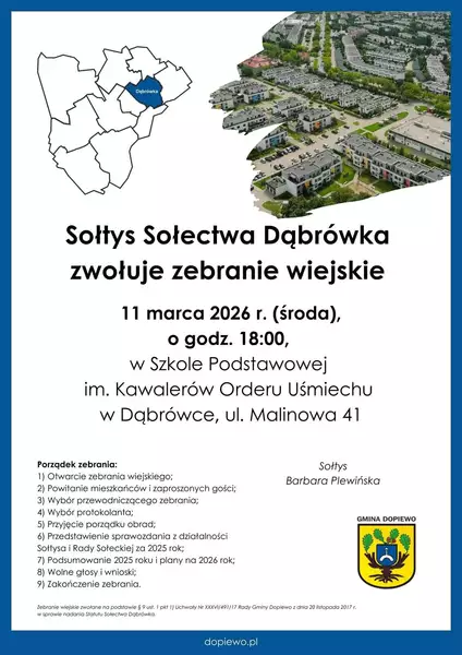 Zebranie wiejskie w Dąbrówce 11.03.2026