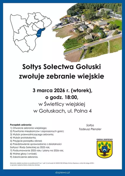 Zebranie wiejskie w Gołuskach 03.03.2026