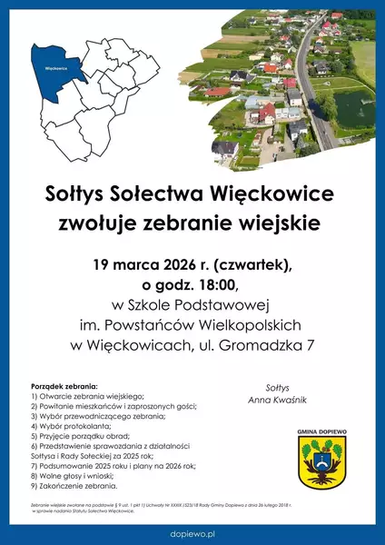 Zebranie wiejskie w Więckowicach 19.03.2026