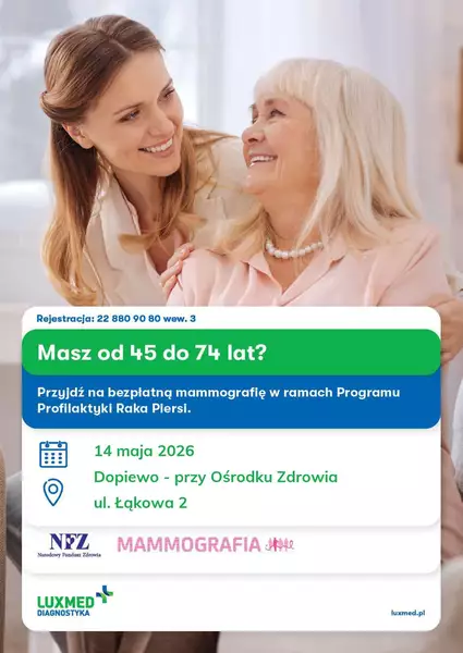 Badania mammograficzne w Dopiewie (14.05.2026)