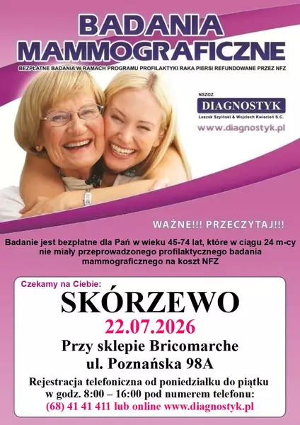 Plakat badania mammograficzne