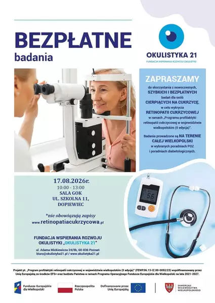 Bezpłatne badania dna oka (17.08.2026)