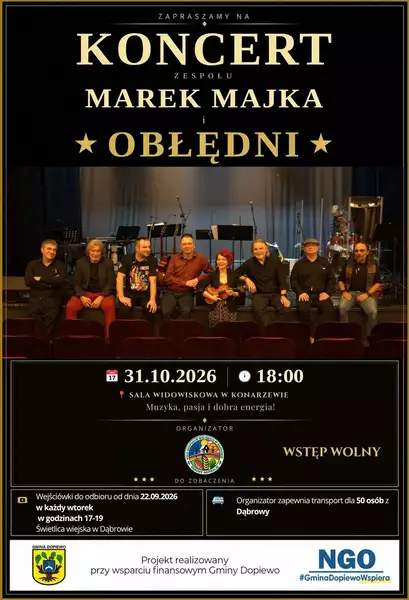 Koncert Marek Majka Obłędni (plakat 31.10)