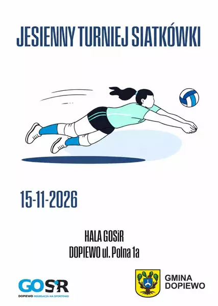 Jesienny turniej siatkówki w Dopiewie plakat