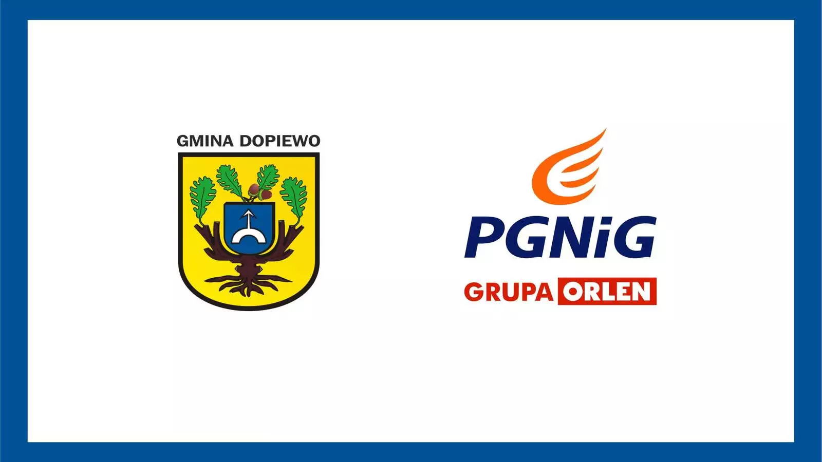 Baner z logo Gminy Dopiewo i PGNiG