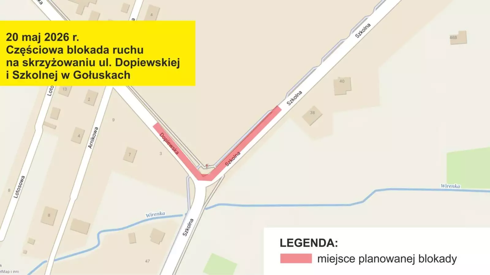 Częściowa blokada w Gołuskach