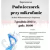 Plakat CHór Bel Canto Podwieczorek przy mikrofonie