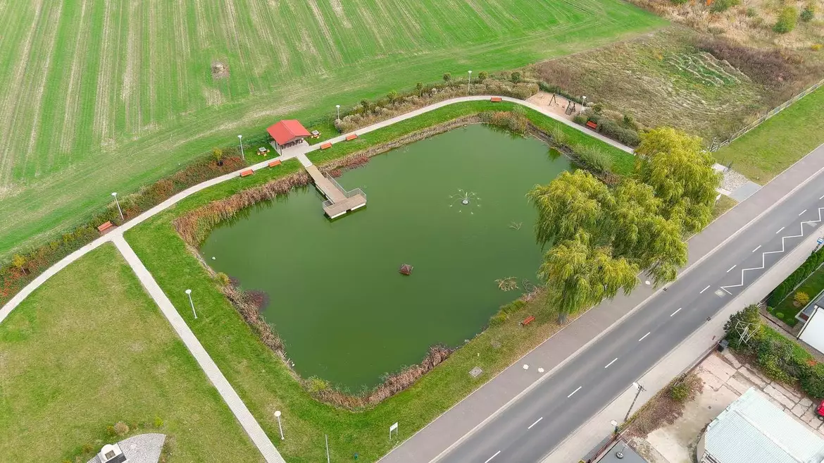 Staw, wiata biesiadna, teren rekreacyjny, Więckowice