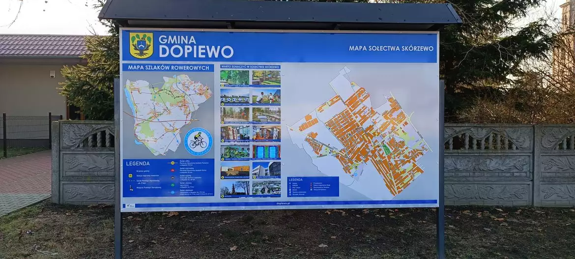 Mapa szlakow rowerowych-Sołectwo Skórzewo