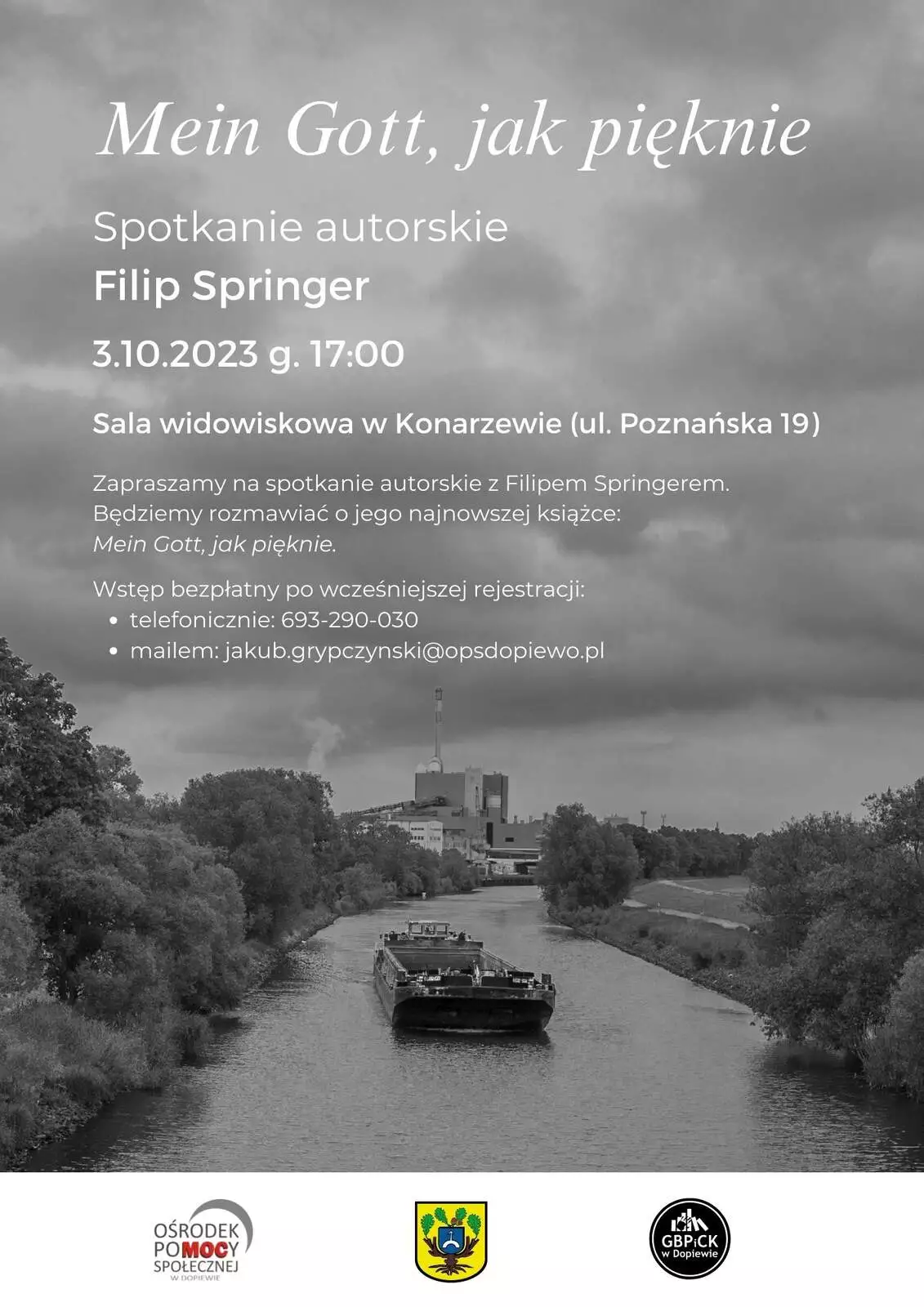 plakat - spotkanie autorskie z Filipem Springerem