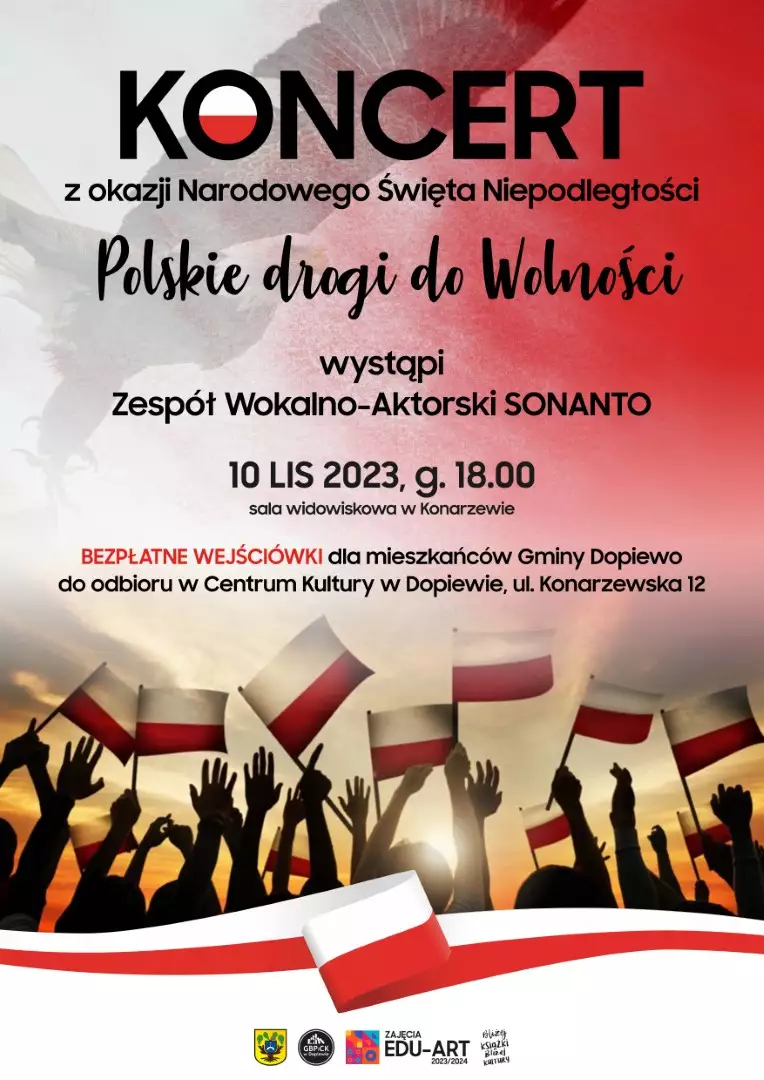 Koncert z okazji święta 11 listopada -plakat