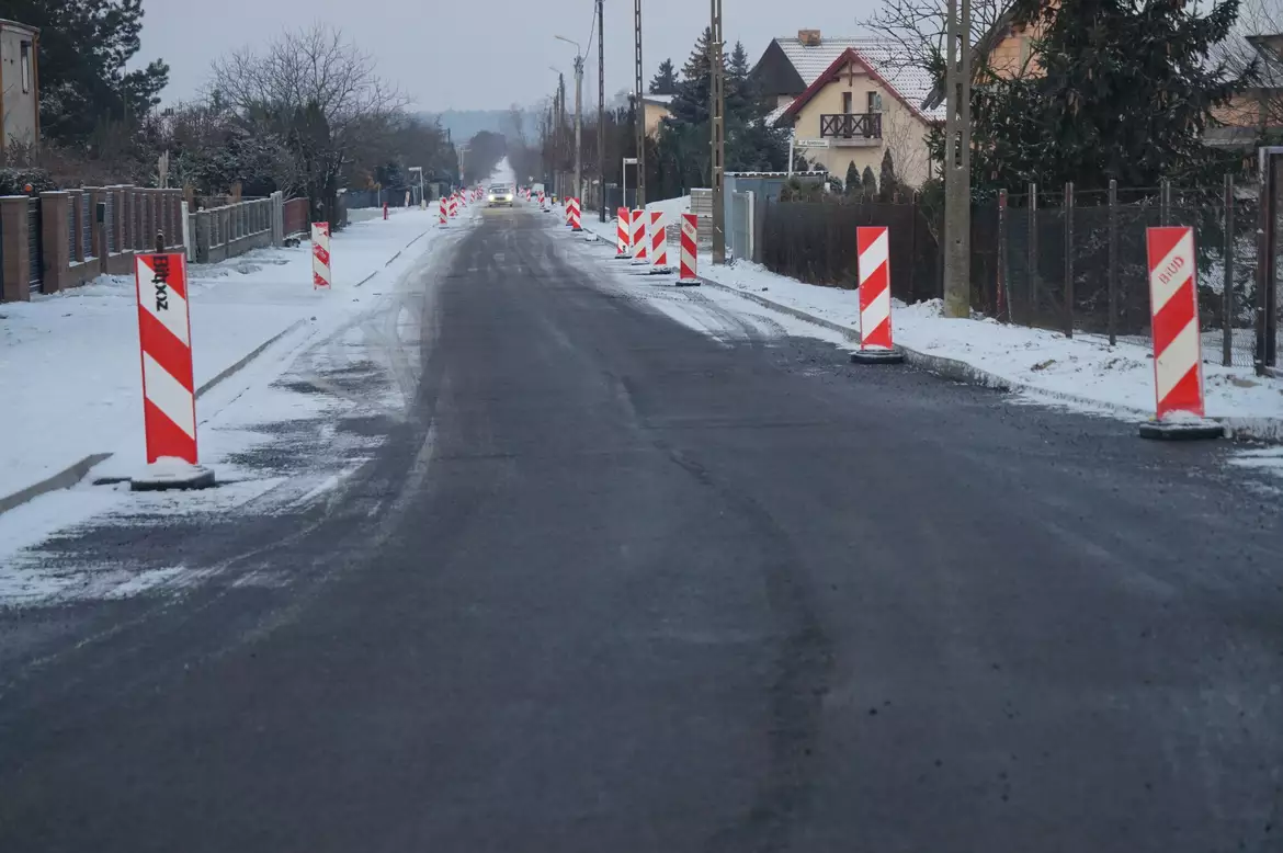 Postęp prac na ul. Bukowskiej w Konarzewie - styczeń 2024