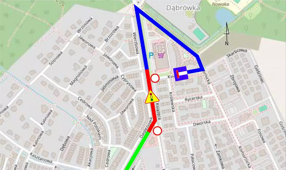 budowa ul. Poznańskiej w Dąbrówce - mapa