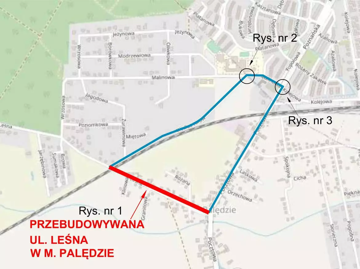 Przebudowa ul. Leśna w Palędziu 07.2024