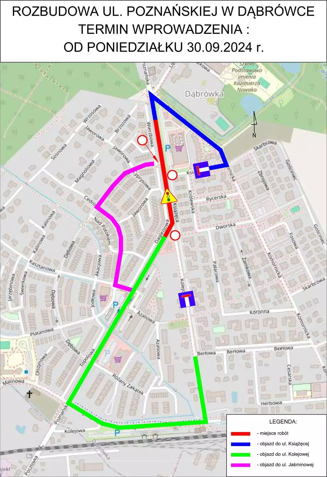 Przebudowa ul. Poznańskiej - 3 etap tymczasowej organizacji