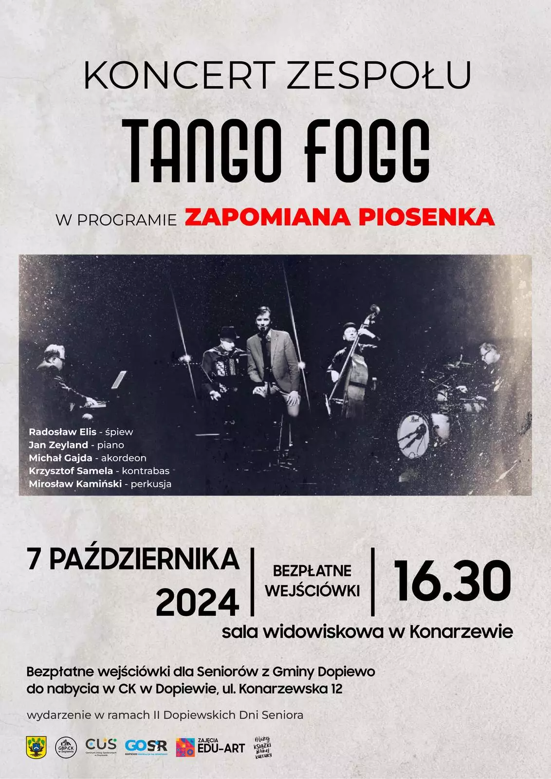 Plakat koncertu Tango FOGG