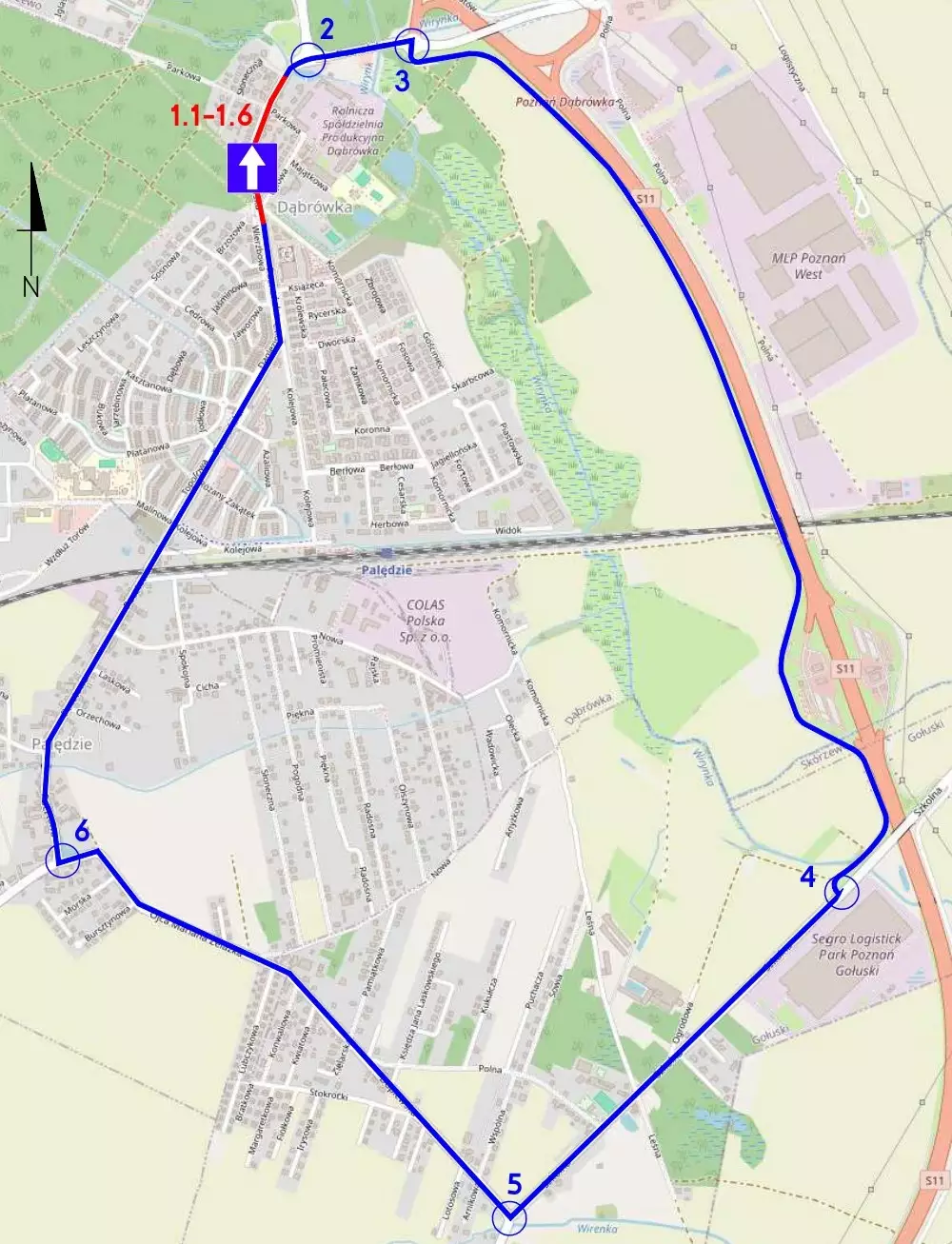 Objazd podczas przebudowy ul. Poznańskiej w Dąbrówce