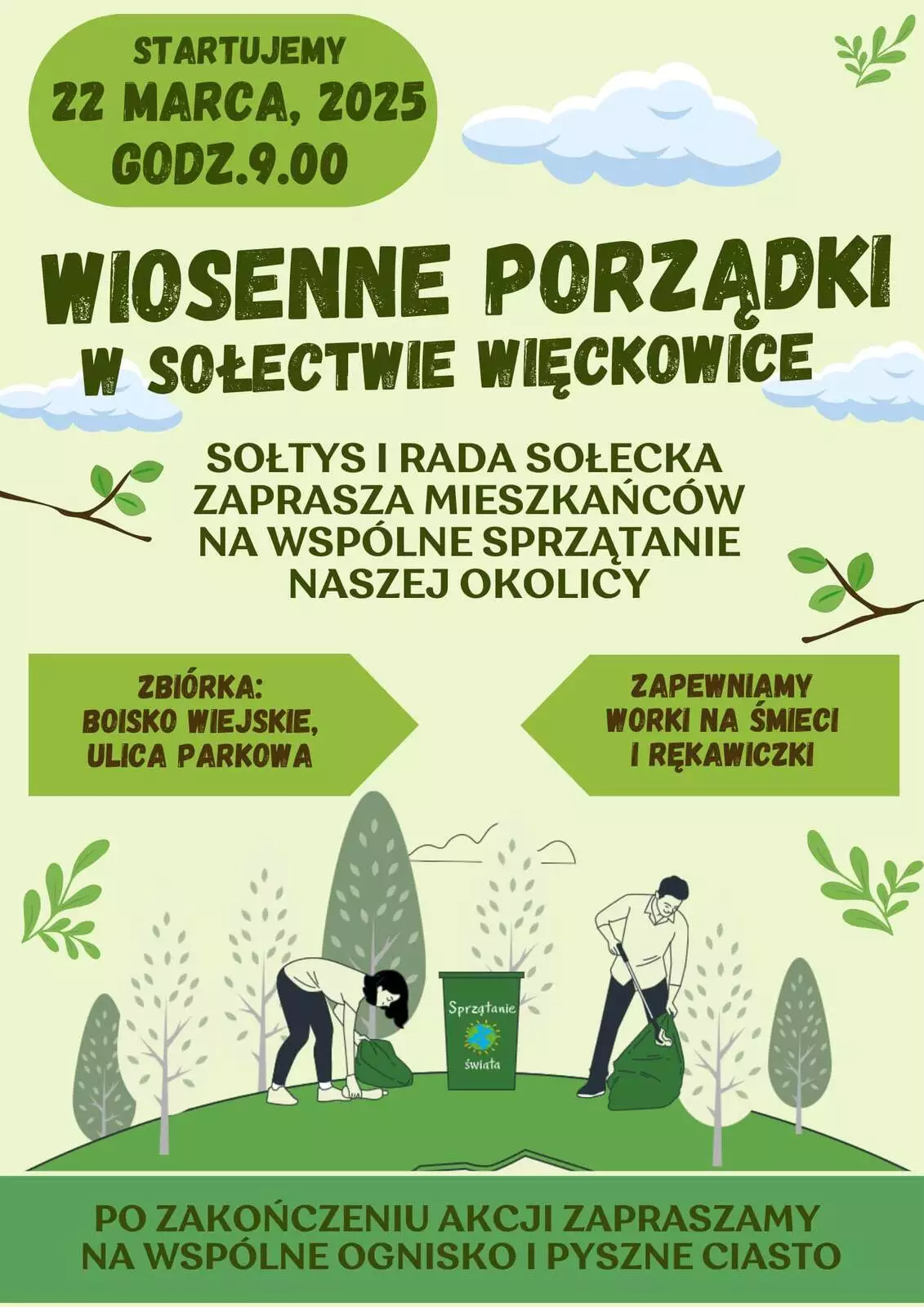 Plakat Sprzątanie Sołectwa Więckowice 2