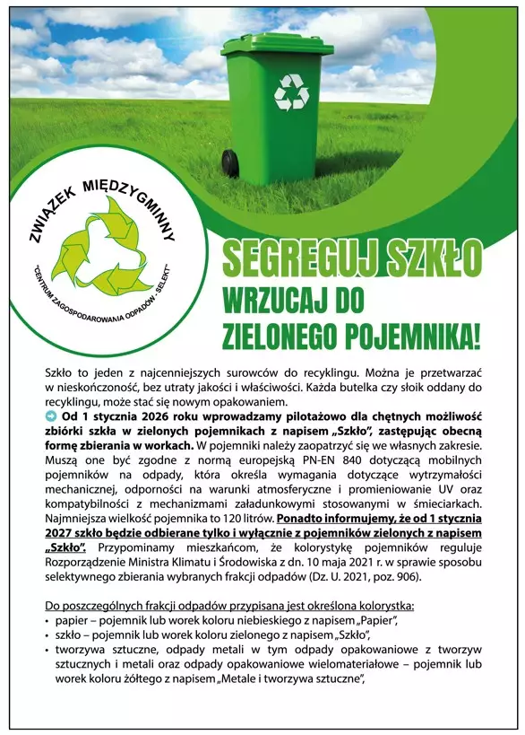 Selekt informacja dotycząca szkła 1