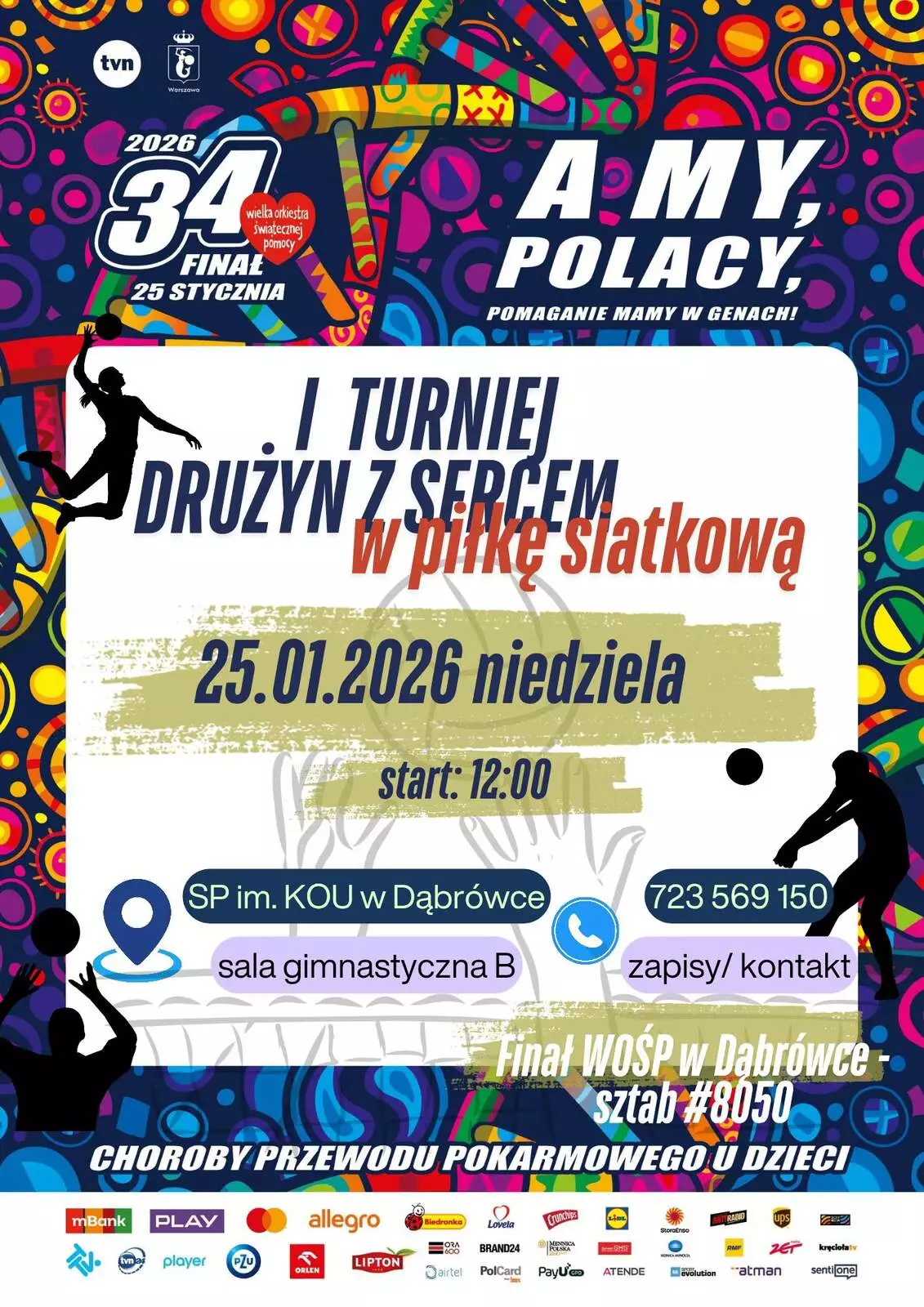 Plakat WOŚP 2026 - turniej siatkówki