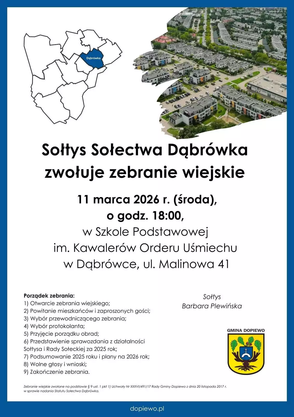 Zebranie wiejskie w Dąbrówce 11.03.2026