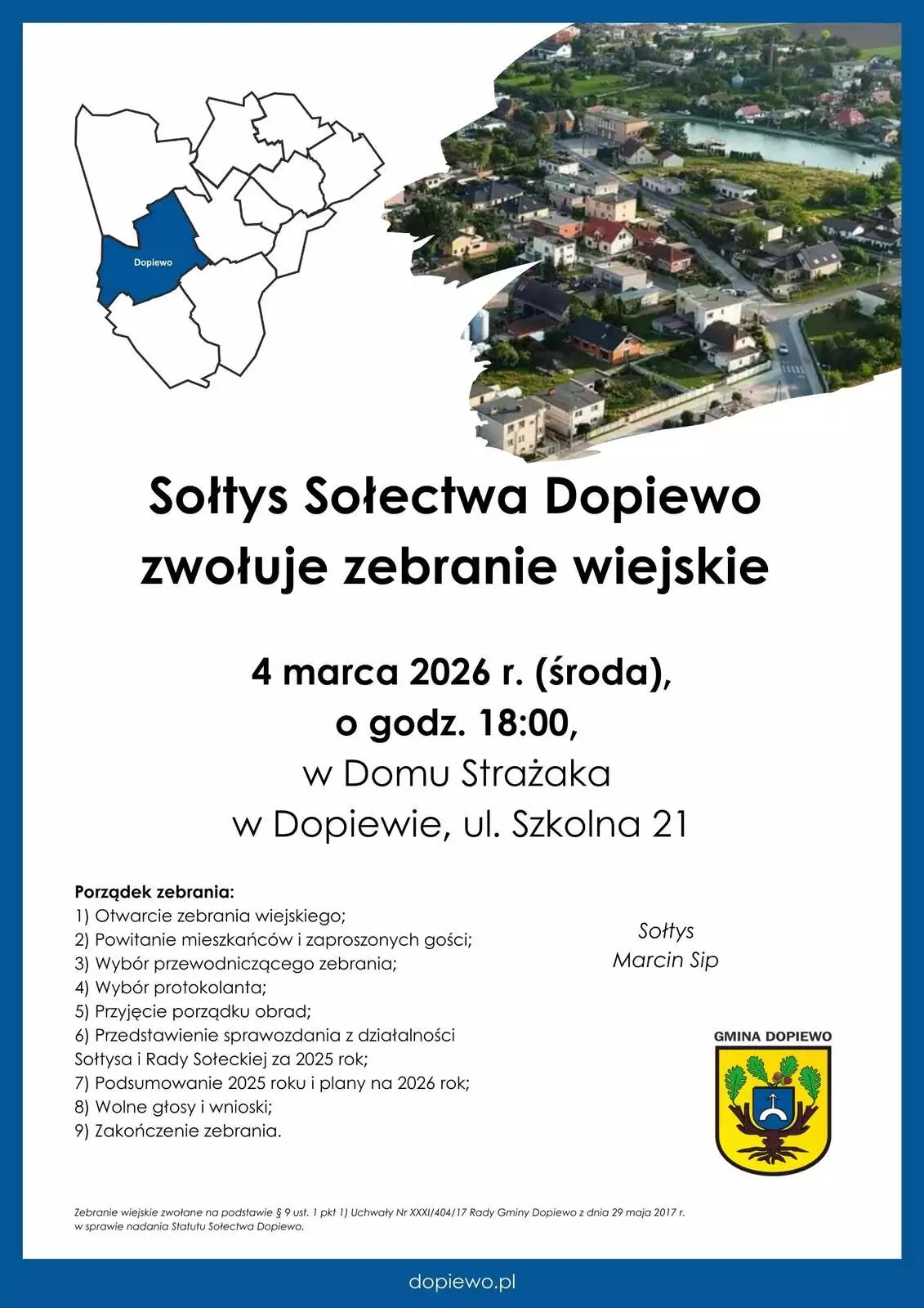 Zebranie wiejskie w Dopiewie 04.03.2026
