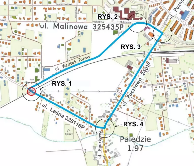 Objazd podczas prac remontowych na przejździe w Palędziu przy ul. Leśnej