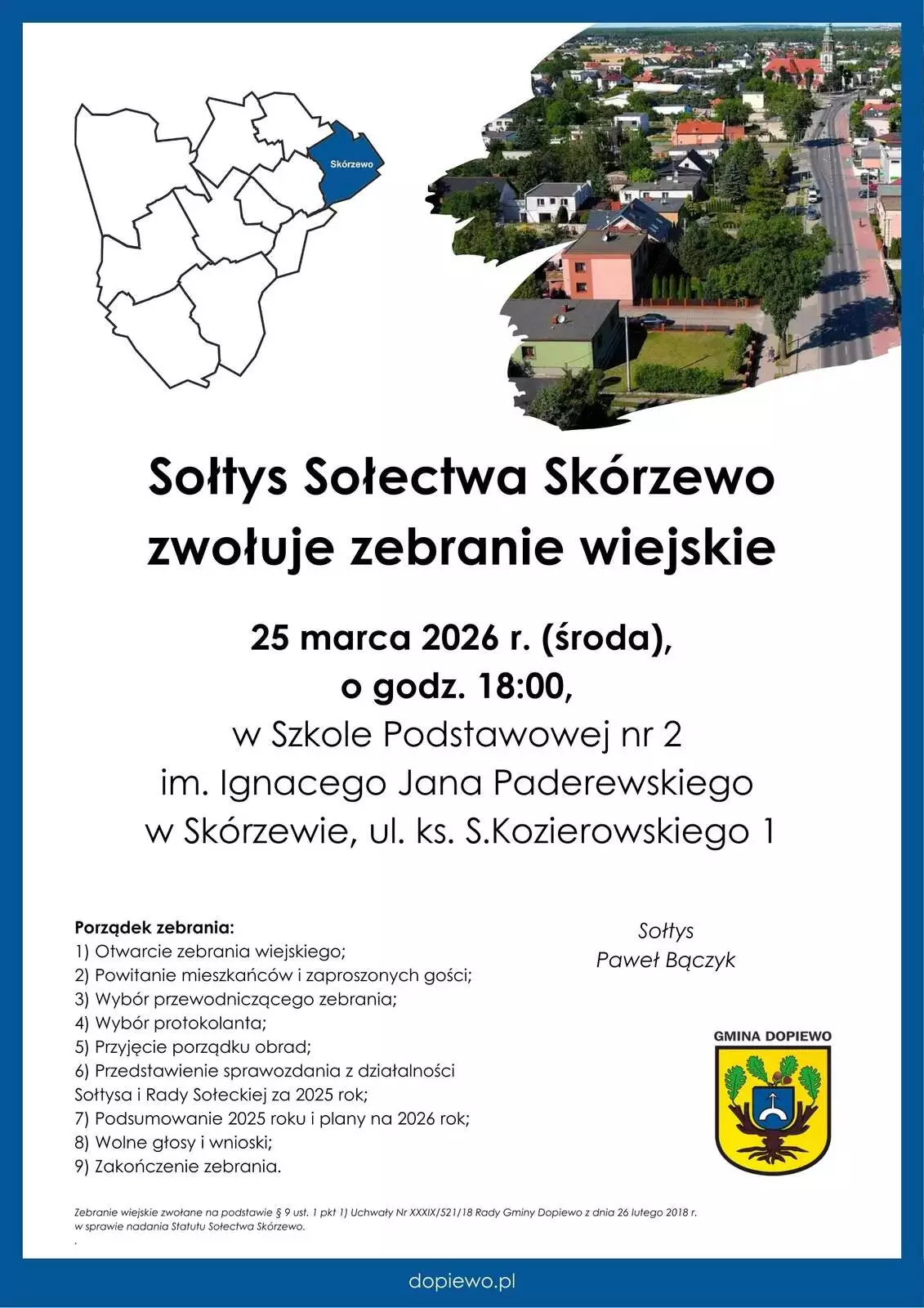 Zebranie wiejskie w Skórzewie 25.03.2026