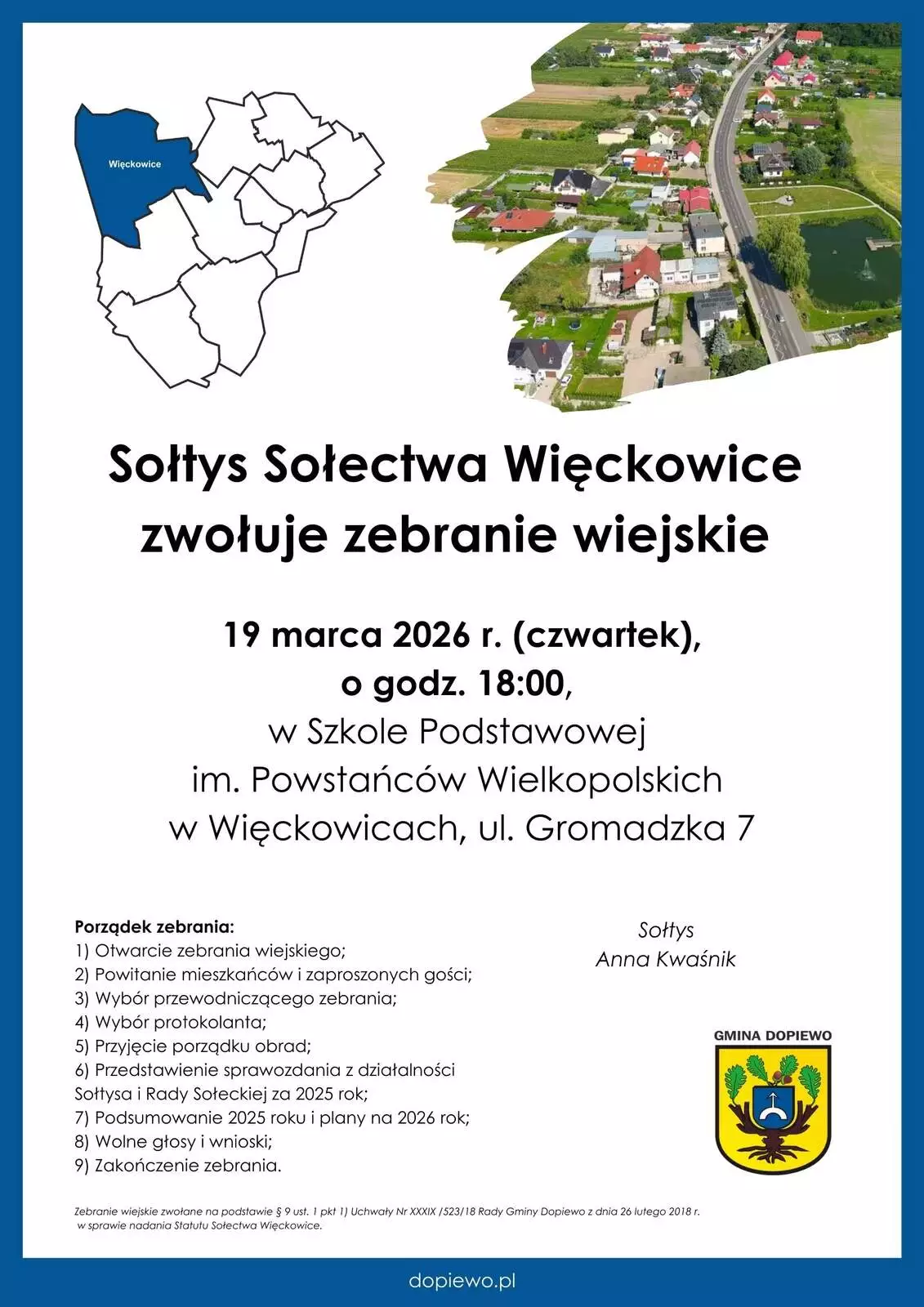Zebranie wiejskie w Więckowicach 19.03.2026