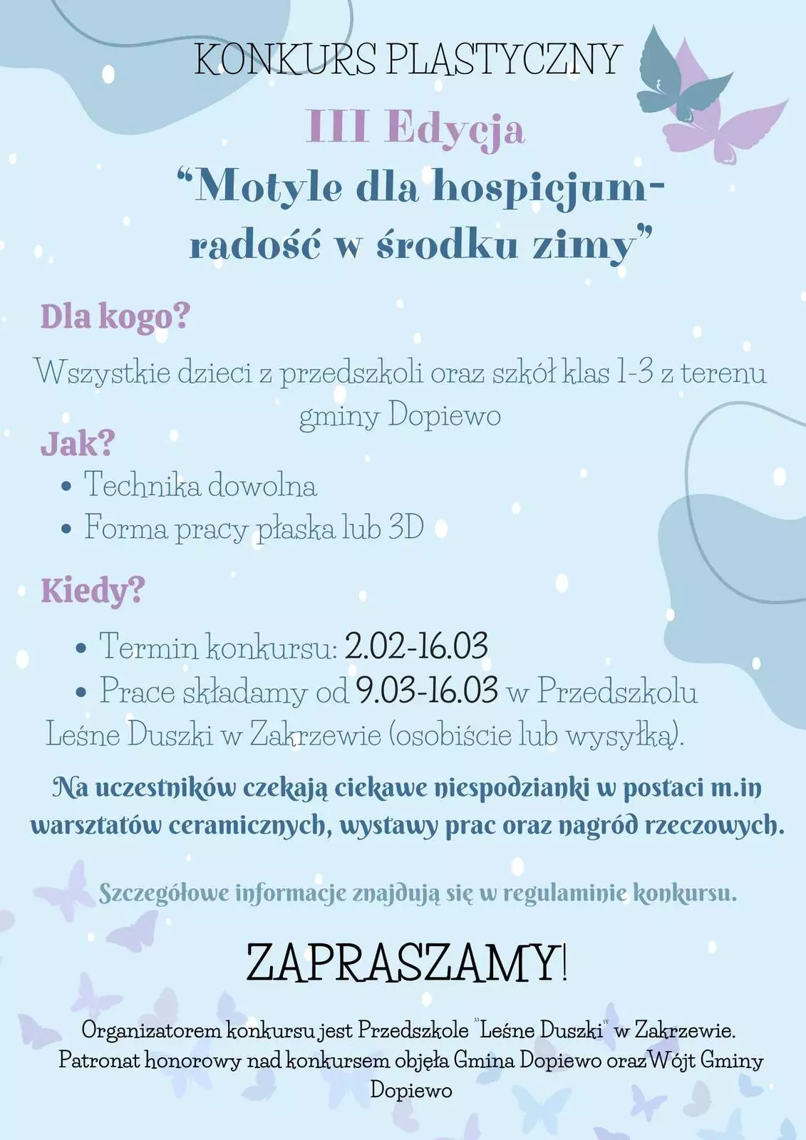 Plakat "Motyle dla Hospicjum" 2026
