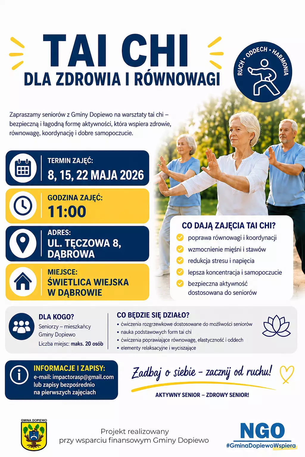 TaiChi dla zdrowia i równowagi plakat