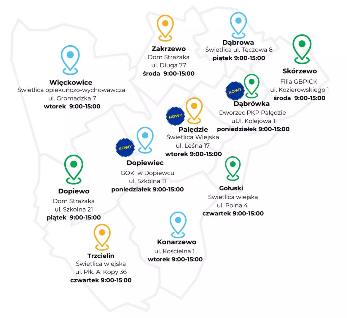 Mapka Mobilnych Klubów Seniora