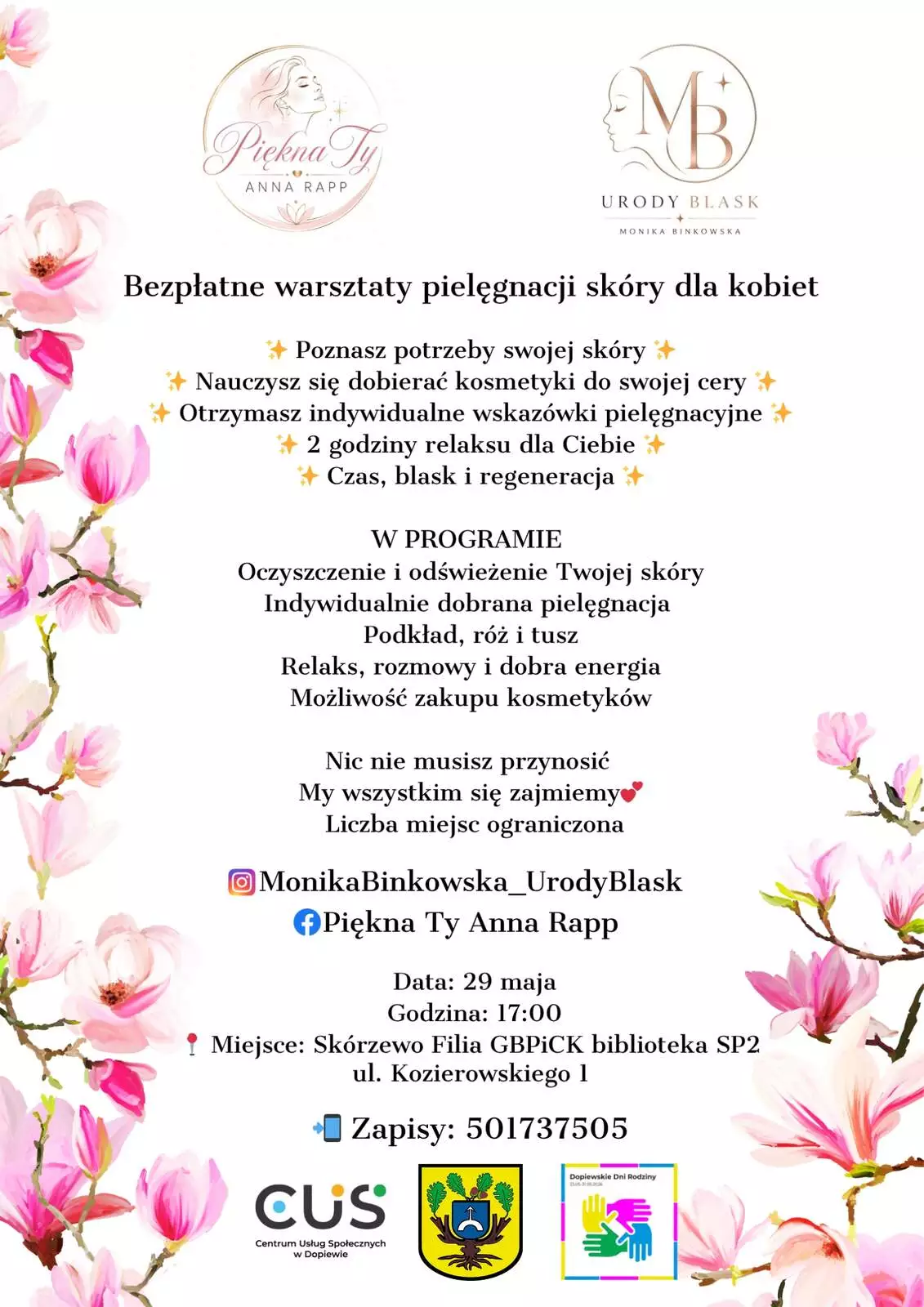Warsztaty pielęgnacyjne w Skórzewie (poprawiony plakat)