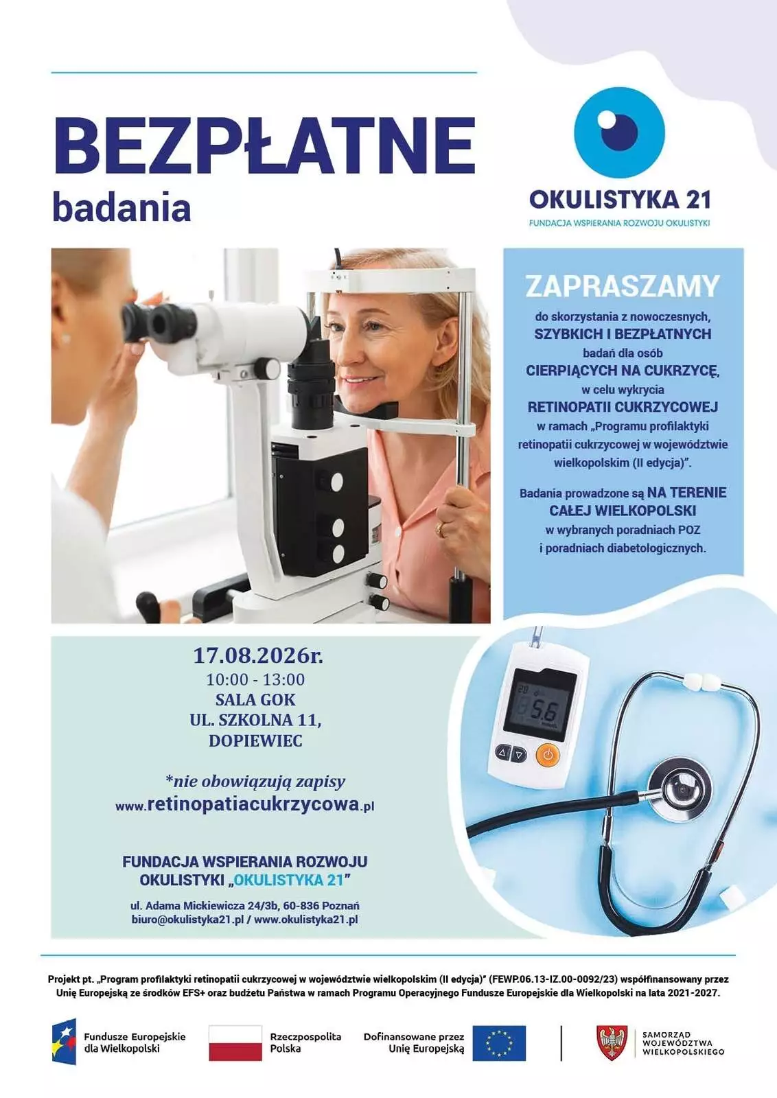 Bezpłatne badania dna oka (17.08.2026)